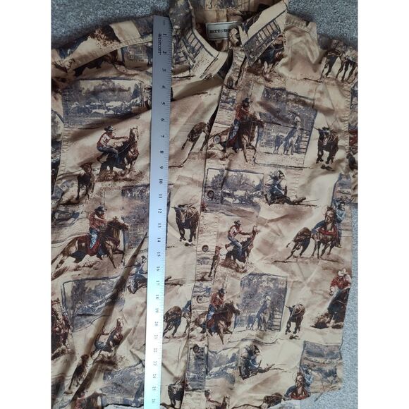 Mens Cowboy Shirt Size XL Bit & Bridle Horse Track Equestrian Button Down VTG - Picture 6 of 8